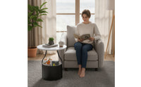 Round Side Table Contemporary Round End Table Compact Furniture for Living Room, Small Apartments, Reading Corners
