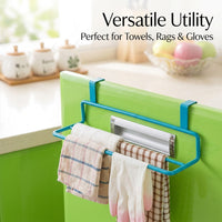 Bathroom Towel Rail, Iron Double Rod for Pantry & Kitchen, No-Drill Hook-On Storage for Small Space Homeowners, Versatile Cabinet Door Rack Over