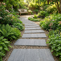 Paving Stones Blue Stone, Natural Stone Terrace Slabs Gray, Hand-Chiseled Surface, Non-Slip for Garden Paths