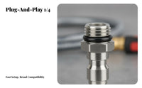 2 Pieces Stainless Steel Pressure Washer Connector Heavy Duty M14x1.5 Male Female Connector Kit Ball Lock Design