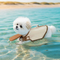 Dog Life Jacket Adjustable Straps Dog Flotation Vest Canine Buoyant Vest Brown Pet Gear Lightweight for Water Safety