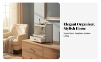 Dustproof 4-Drawer Cosmetic Chest Effortless-Glide Drawers 4-Drawer Cabinet Space-Saving Desktop Organizer Multifunctional for Makeup Enthusiasts, Office Workers, Countertop, Bedroom, Dressing Table, Dorm Room