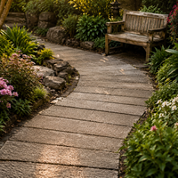 Paving Stone Flat Slab Stone 30x30x10cm Antique Style Garden Entrance Approach Cobblestone