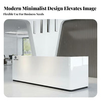 Modern Reception Desk Sturdy Construction Varnish Finish Front Desk Scratch-Resistant Commercial Cashier Counter for Business Owners, Lobby, Showroom