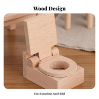 Wooden Dollhouse Furniture Set Realistic Design Dollhouse Accessories Set Educational Doll House Room Children's Set