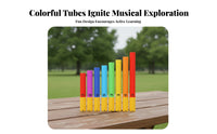 8 Pieces 8-Note Sound Tube Set Colorful Design Tuned Percussion Tubes Color Coded System Diatonic Scale Tubes for Preschoolers, Young Children