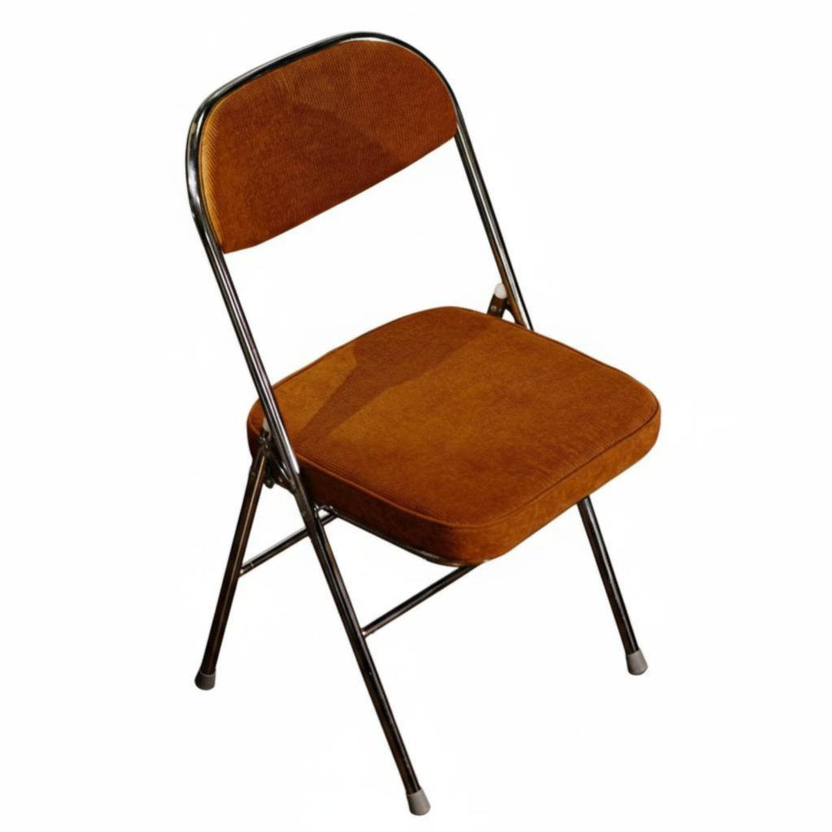 Retro Design Upholstered Folding Chair Foldable Design Household Furniture Portable Collapsible Seat Sturdy Construction for Apartment Dwellers, Young Adults, Bedroom, Small Areas, Dining Room, Office