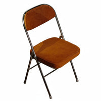 Retro Design Upholstered Folding Chair Foldable Design Household Furniture Portable Collapsible Seat Sturdy Construction for Apartment Dwellers, Young Adults, Bedroom, Small Areas, Dining Room, Office