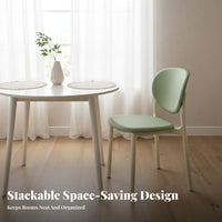 Nordic Design Stackable Molded Chair Thickened Construction Stackable Side Chair Indoor & Outdoor Use Seating Furniture Minimalist aesthetic for Cafe Owners, Homeowners, Event Planners, Restaurant, Dining Room, Balcony, rearyard