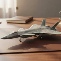 1/72 Scale J-20 Fighter Jet Model Building Model Low-Observable Fighter Rotating Wheels Jet Model for Desk Decoration