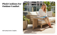 4 Pieces 4-Piece Sofa and Armchair Group Thick pads Patio Seating robustDuty Frame Removable pad slipcovers for Garden, Deck
