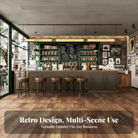 Vintage Design Checkout Counter Thickened Tabletop Lacquered Front Desk Large Storage Coffee Area Shop Service Bar for Cafe Owners, Hotel Lobby, Salon