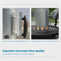 Fire Chimney Starter Easy to Use Charcoal Lighting Canister Heavy Duty Sturdy Build for Adults, Picnic, Tailgating, Home Kitchen