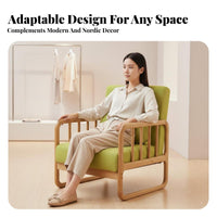 Japanese design Wooden Frame Sofa Minimalist Design Upholstered Two-Seater Available in Multiple Sizes Living Room Seating Thick Cushions for Apartment Dwellers, Cafe Owners, Homeowners, Bstraight from the packagingique, Reception Area, Bedroom, Entryway