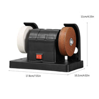 Sturdy Long-Lasting Mini Electric Bench Grinder Multi-Functional Double Wheel Polishing Machine Fast Heat Dissipation Small Desktop Grinder 100W Engine for DIY Enthusiasts, Crafters, Workshop, Garage