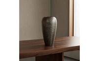 Aluminum Vase Handcrafted Hammered Vase Minimalist Vessel for Dining Table, Entryway