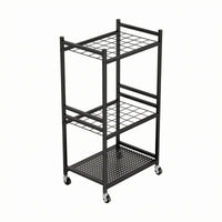 Rolling Tool Rack Open-Frame Long Handle Tool Rack Heavy Duty Garden Organizer Stand for Utility Space