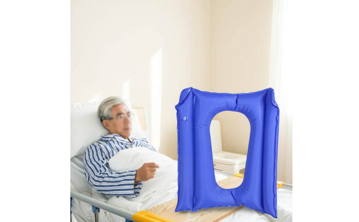 Inflatable Commode Seat Cushion Pressure Relief Toilet Cushion Breathable Inflatable Pad for Elderly, Patients, Hospital Bed