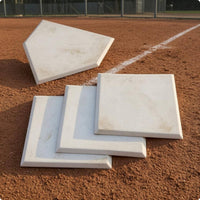 4 Pieces Home Plates and Bases Raised Border Rubber Baseball Bases Flat Profile Athletic Gears