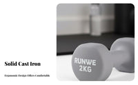 2 Pieces Compact Design Lightweight Dumbbell Long-Lasting Dumbbell Set Non-Slip Grip Neoprene Coated Hand Weights Ergonomic Handle for Women, Beginners, Kids, Home Workout, Aerobics