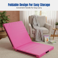 Two-Fold Exercise Mat with Carrying Handles Padded Gymnastics Mat with Carrying Handles Portable for Gymnasts, Tumbling