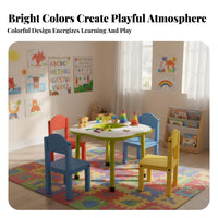 Flower Shaped Kids Table Rounded Edges Adjustable Height Play Table Anti-Skid Feet Kids Drawing Desk for Preschoolers, Young Children