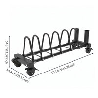 Exercise Disc Storage Rack Welded Steel Plate Storage Cart Heavy-Duty Barbell Holder Cart for Gym