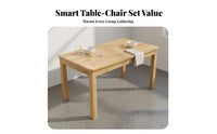 Wooden Restaurant Table Solid Wood Dining Firm Table Structure Dining Set for 4 for Homeowners, Families, Food Stall, Cafeteria, Living Room