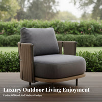 Water Resistant Woven Backrest Sofa Set weatherproof Outdoor Furniture Thick pads Garden Seating Removable pad protectors for guest accommodation Businesses, event hosts, Patio, Balcony, Terrace, Backyard