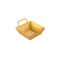 Double Handles Square Fry Basket Commercial Grade Double Handle Food Basket Rustproof Stainless Steel Snack Holder Long-Lasting for Restaurants, Home Cooks, Parties, Barbecue
