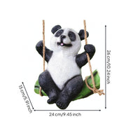 Resin Animal Ornament Log-Style Animal Hanging Ornament Outdoor Decoration Hand-Painted Holiday Decor Textured for Yard, Balcony