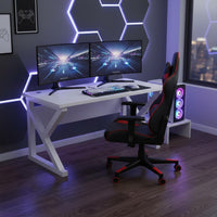 Wide Desktop Gaming Computer Desk Sturdy & Stable E-Sports Desk Easy Assembly PC Gaming Table Cable Management for Students