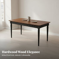 French Inspired Design Rectangular Wooden Meal Table entirely Wood Construction Large Rectangular Wooden Table Vintage design and & design Household Furniture Spacious table surface for Families, residents, Hosts, Family Gatherings, Home, Kitchen