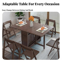 Foldable Expandable drop-leaf Table expandableable transformable Dining Table Space-Saving Design Household Furniture Modern aesthetic for Small Apartment Dwellers, Homeowners, Office Workers, Living Room, Kitchen