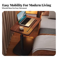 Height Adjustable C-Shaped Rolling Desk Movable with casters C-Shaped Rolling Table Multi-Functional Household Furniture Space-Saving Design for Home Workers, Apartment Dwellers, Students, Bedroom, Living Room, Small areas, Balcony