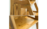 Folding Step Stool Chair Convertible-in-1 Design Convertible Ladder Chair Foldable Transforming Step Ladder Stool for Kitchen, Stockroom
