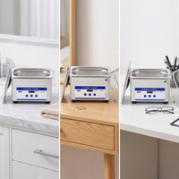 0.8L Sound-Wave Cleaner Compact Sound-Wave Cleaner with Basket Stainless Steel for Jewelers, Hobbyists, Countertop, Home, Workshop