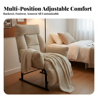 Foldable Padded Folding Lounger Adjustable rearrest Recliner Ergonomic Indoor Furniture With Headrest for Office Workers, Outdoor lovers, Dormitory, Nap Time, Balcony, Living Room