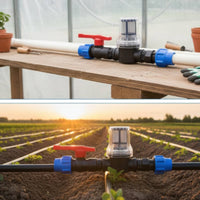 Inline Water Strainer Shutoff Easy-Maintenance Irrigation Strainer with Shutoff Clog-Resistant for Watering Systems, Greenhouse