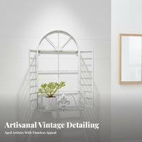 traditional rural design Arched opening Frame Rack Distressed Finish Framed Plant Holder Retro Design plant display rack upright Display for Home Decorators, Apartment Dwellers, Homeowners, Living Room, Balcony, Small areas, Hallway