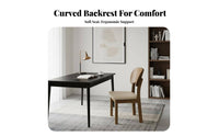 sturdy Wood Construction Curved rearrest Side Chair Retro Design Upholstered Side Chair Walnut Finish Dining Seat mid-century-centuryera aesthetic for Restaurant Owners, Homeowners, Interior Designers, Kitchen, Study, Home Office, Living Room