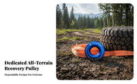 High Breaking Strength Snatch Loop Heavy Duty Winch Recovery Loop Low Friction Design Aluminum Snatch Block Lightweight for ATV/UTV Riders, Truck Owners, Rescue Personnel, Winching, Vehicle Extrication, Emergency Situations, Mudding