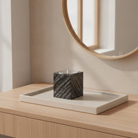 Cotton Swab Holder Compact Jar with Lid Space-Saving for Dressing Table