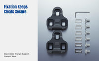Bike Pedal Cleat, TPU Anti-Slip Lock Plate, Three-Float Angle, Universal Cycling Gear