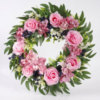 Rose and Peony Wreath Spring Wreath with Pink Roses Summer Lush for Entryway, Wall Decor