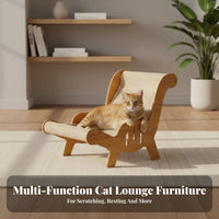 Cat Scratcher Lounge Multifunctional-in-1 Design Cat Long Chair Scratcher Sisal Scratching Board for Large Cats, Kittens