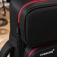 Large Capacity Effects Processor Case Thickened Electronic Drum Bag Multiple Pockets Padded Synth Backpack Dual Carry for Stage, Travel, Rehearsal