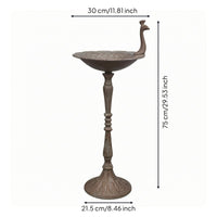 Pedestal Bird Feeder Flared Base Decorative Metal Avian Sculpture Feeder Tall Post for Patio