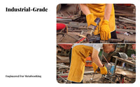 Extended Length Heat Resistant Welder's Apron Reinforced Stitching Leather Metal-Joining Apron for Welders, Blacksmiths, Industrial Use