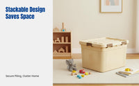 Thickened Plastic Organizer Box with Lid, Large Capacity Storage Bin, Clothes, Toys, Stackable, Dustproof, Multi-Use